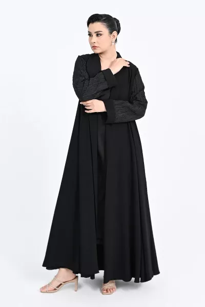 عباية كريب مع جاكار أسود 01020