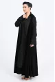عباية كريب أسود 01018