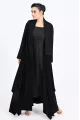 عباية كريب أسود 01017