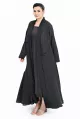 عباية كريب أسود و جاكار 01016
