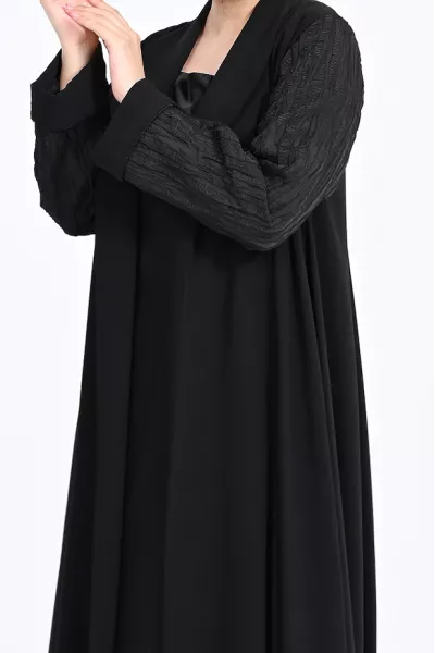 عباية كريب مع جاكار أسود 01020