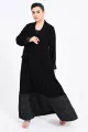 عباية كريب أسود و جاكار 01013