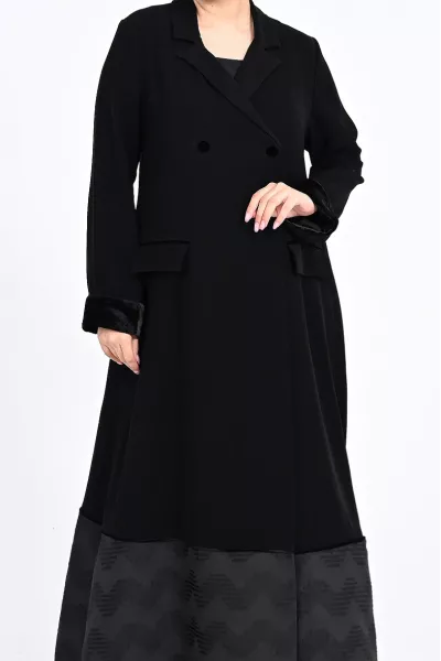 عباية كريب أسود و جاكار 01013