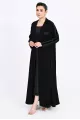 عباية كريب أسود مع جاكار 01012