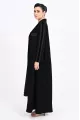 عباية كريب أسود مع جاكار 01012