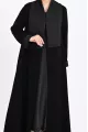 عباية كريب أسود مع جاكار 01010