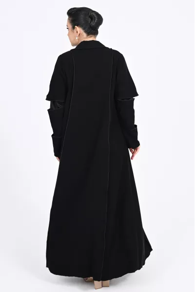 عباية كريب أسود 0109