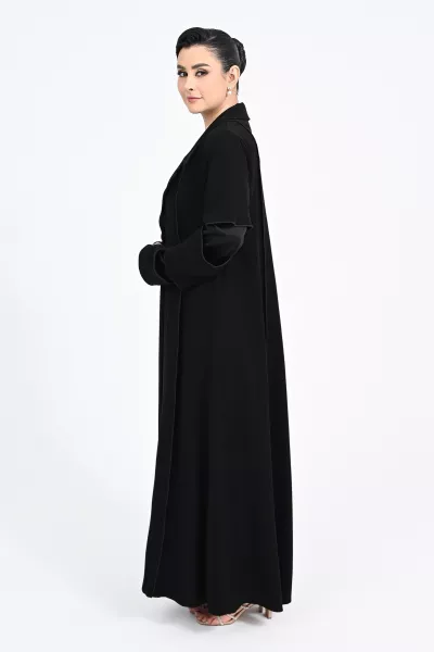 عباية كريب أسود 0109