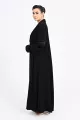 عباية كريب أسود 0109