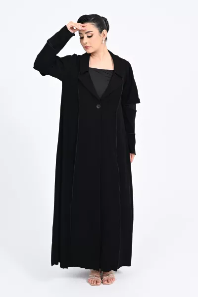 عباية كريب أسود 0109