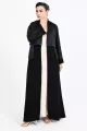 عباية كريب أسود مع جاكار 0108