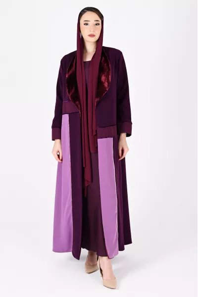 عباية كريب مع مخمل 01034