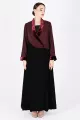 عباية كريب مع قطيفة حرير ومخمل 01040