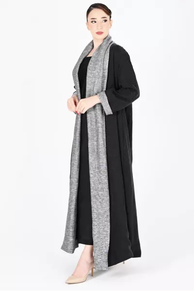 عباية تلبس من الجهتين لينين مع حرير 01023