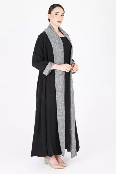 عباية تلبس من الجهتين لينين مع حرير 01023