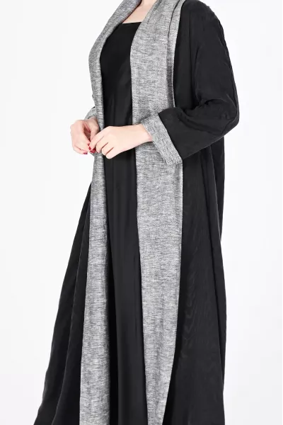 عباية تلبس من الجهتين لينين مع حرير 01023