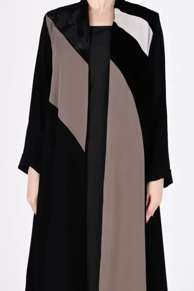 عباية 01042 مزيج من الكريب و المخمل 