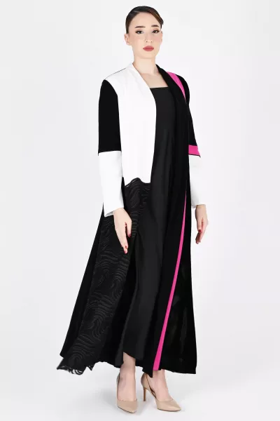 عباية كريب ودانتيل 01021