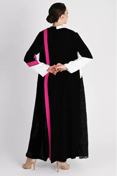 عباية كريب ودانتيل 01021