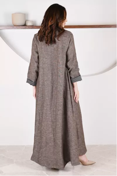 عباية 01051 عباية قابلة للعكس حرير منقوش 