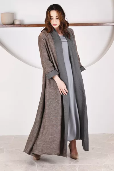 عباية 01051 عباية قابلة للعكس حرير منقوش 