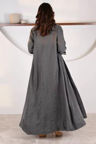 عباية 01052 عباية قابلة للعكس حرير منقوش