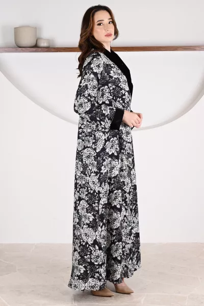 عباية 01062 عباية بليزر من قماش رايون مطبوع