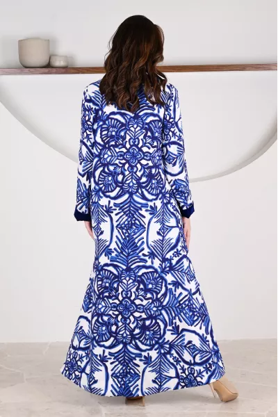 عباية 01063 عباية بليزر من قماش رايون مطبوع