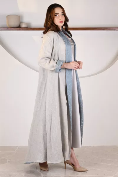 عباية 01054 عباية قابلة للعكس من الكتان الناعم