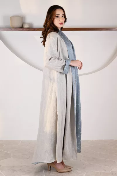 عباية 01054 عباية قابلة للعكس من الكتان الناعم