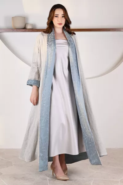 عباية 01054 عباية قابلة للعكس من الكتان الناعم