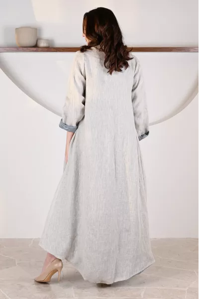 عباية 01054 عباية قابلة للعكس من الكتان الناعم