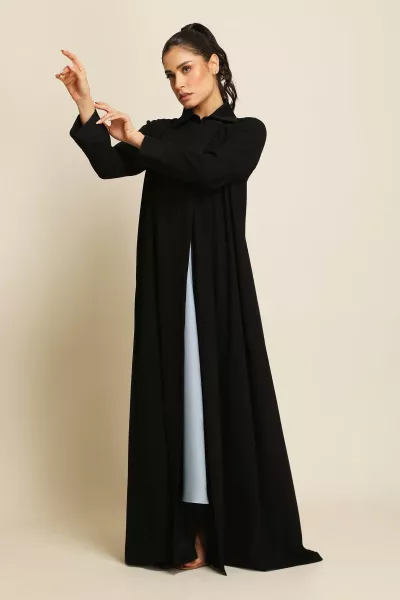 عباية كريب ناعم أسود 082