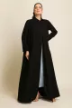 عباية كريب ناعم أسود 082