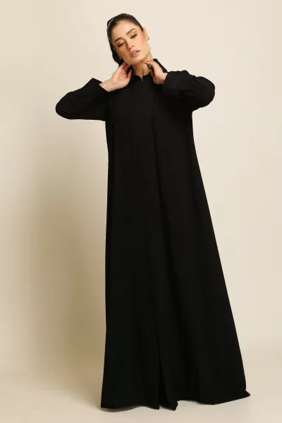 عباية كريب ناعم أسود 082