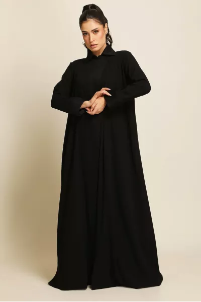 عباية كريب ناعم أسود 082