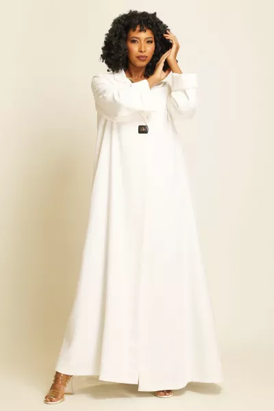 عباية لينين أوف وايت 046