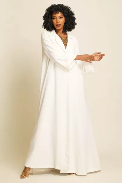 عباية لينين أوف وايت 046