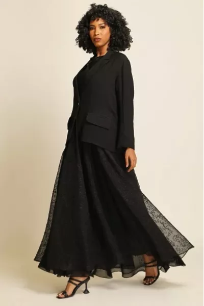 عباية لينين فاخر و كريب بستايل جاكت 038