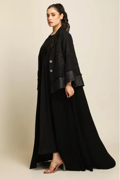 عباية لينين فاخر و كريب بستايل جاكت 037