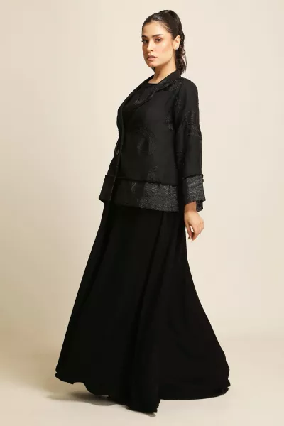 عباية لينين فاخر و كريب بستايل جاكت 037