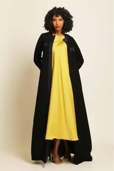 عباية كريب أسود 014