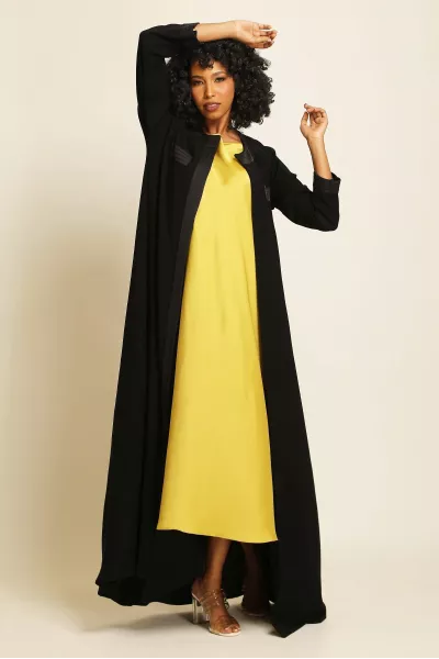 عباية كريب أسود 014