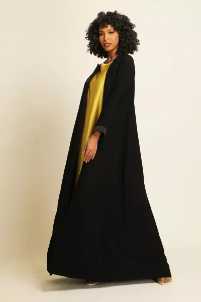 عباية كريب أسود 014