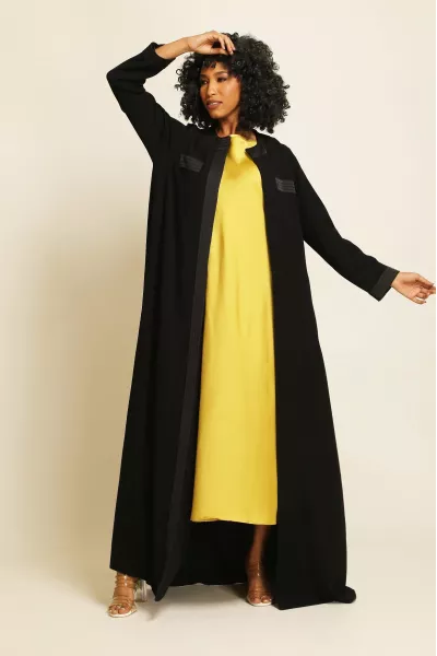 عباية كريب أسود 014