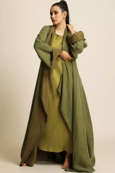 عباية دبل فيس سلك ثقيل أخضر زيتي ( أوليڨ جرين ) 077 عباية دبل فيس سلك ثقيل أخضر زيتي ( أوليڨ جرين ) 077