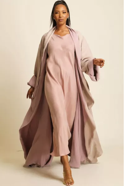 عباية دبل فيس بلون زهري مطفي 076 عباية دبل فيس بلون زهري مطفي 076