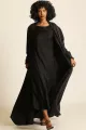 عباية دبل فيس سلك ثقيل أسود 085