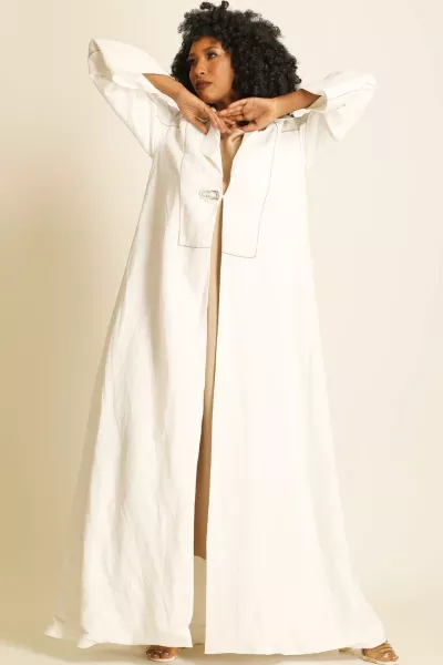 عباية لينين أوف وايت 079