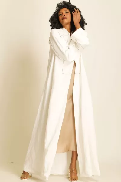 عباية لينين أوف وايت 079